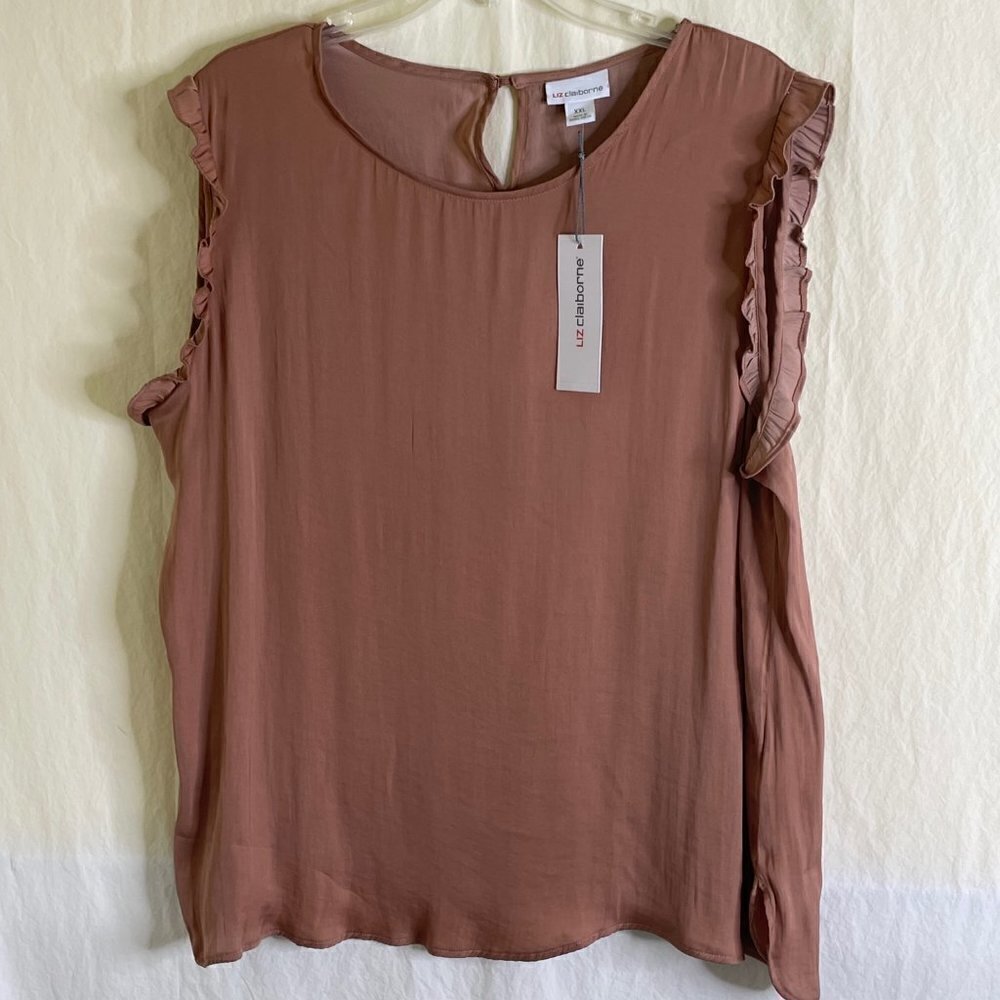 NWT Liz Claiborne Sleeveless Blouse, Women's Size XXL, Copper NEW MSRP $44  *